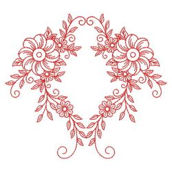 Redwork Heirloom Flowers 09(Lg) machine embroidery designs