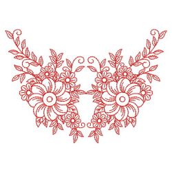 Redwork Heirloom Flowers 10(Sm) machine embroidery designs