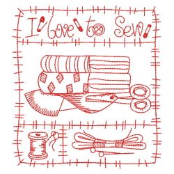 Redwork Sewing Patchwork 04(Lg)