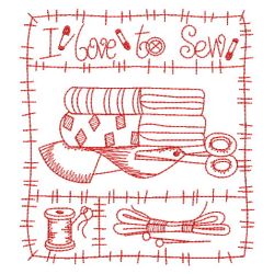 Redwork Sewing Patchwork 04(Sm)