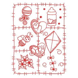 Redwork Baby Patchworks 02(Sm) machine embroidery designs