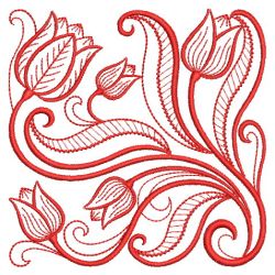 Redwork Tulips 04(Lg) machine embroidery designs