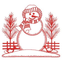 Redwork Snowmen 13 05(Md) machine embroidery designs