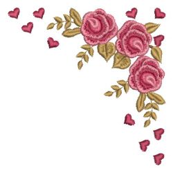 Heirloom Rose Corners 03 machine embroidery designs