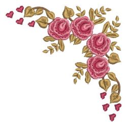 Heirloom Rose Corners 04 machine embroidery designs