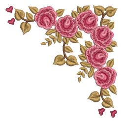 Heirloom Rose Corners 06 machine embroidery designs