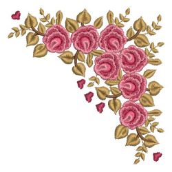 Heirloom Rose Corners 07 machine embroidery designs