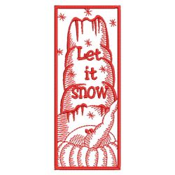 Redwork Snowman Bookmark 03(Md)