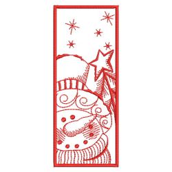 Redwork Snowman Bookmark 09(Sm)