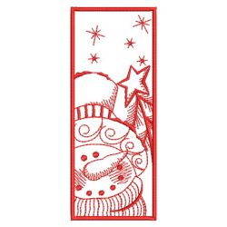 Redwork Snowman Bookmark 09(Md)