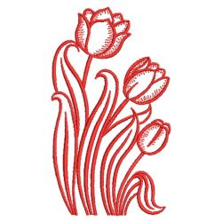 Redwork Tulips 2 14(Lg) machine embroidery designs