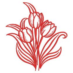Redwork Tulips 2 16(Sm) machine embroidery designs