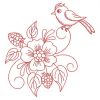 Redwork Flower and Bird(Lg)