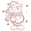 Redwork Christmas Bear 10(Sm)