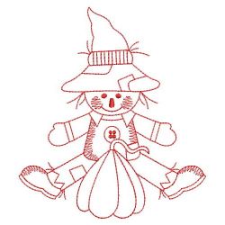 Redwork Fall Scarecrow(Sm) machine embroidery designs