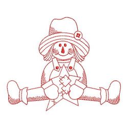 Redwork Fall Scarecrow 03(Lg) machine embroidery designs