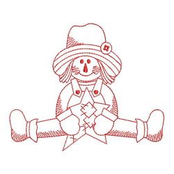 Redwork Fall Scarecrow 03(Sm) machine embroidery designs