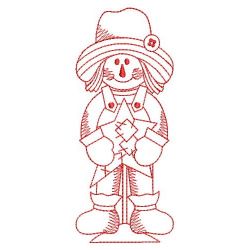 Redwork Fall Scarecrow 04(Lg) machine embroidery designs