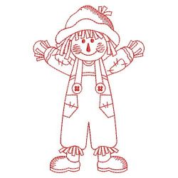 Redwork Fall Scarecrow 06(Md) machine embroidery designs