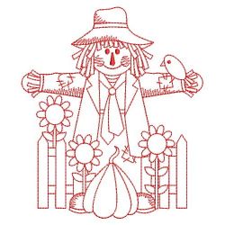 Redwork Fall Scarecrow 09(Sm) machine embroidery designs