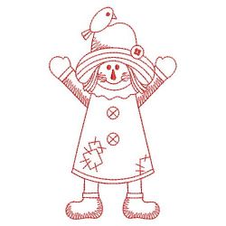 Redwork Fall Scarecrow 10(Md) machine embroidery designs