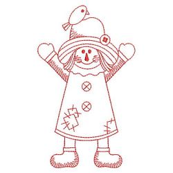 Redwork Fall Scarecrow 10(Sm) machine embroidery designs