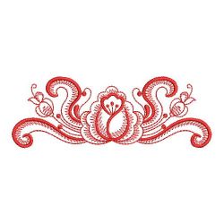 Redwork Rosemaling Roses(Sm) machine embroidery designs