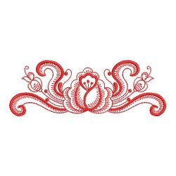 Redwork Rosemaling Roses 01(Lg) machine embroidery designs