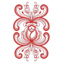 Redwork Rosemaling Roses 02(Md) machine embroidery designs