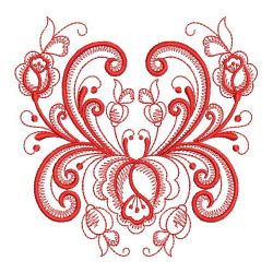 Redwork Rosemaling Roses 03(Sm) machine embroidery designs