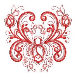 Redwork Rosemaling Roses 03(Lg)