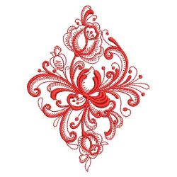 Redwork Rosemaling Roses 05(Lg) machine embroidery designs