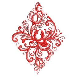 Redwork Rosemaling Roses 05(Lg)