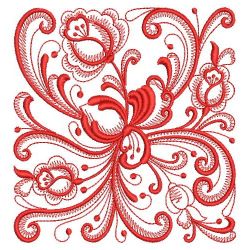 Redwork Rosemaling Roses 07(Md) machine embroidery designs