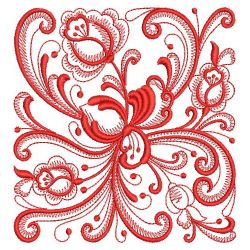 Redwork Rosemaling Roses 07(Lg)