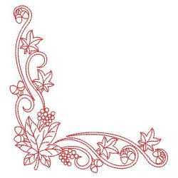 Redwork Autumn Leaves 01(Sm) machine embroidery designs