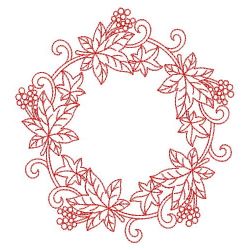 Redwork Autumn Leaves 02(Sm) machine embroidery designs