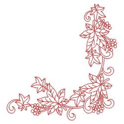 Redwork Autumn Leaves 03(Sm) machine embroidery designs