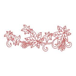 Redwork Autumn Leaves 04(Sm) machine embroidery designs