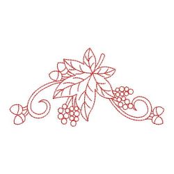 Redwork Autumn Leaves 06(Sm) machine embroidery designs