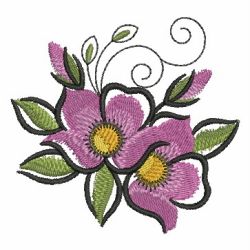 Decorative Purple Flowers 04 machine embroidery designs