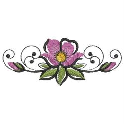 Decorative Purple Flowers 05 machine embroidery designs