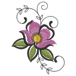 Decorative Purple Flowers 10 machine embroidery designs