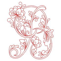 Redwork Flower Alphabets 02(Sm) machine embroidery designs