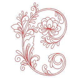 Redwork Flower Alphabets 03(Lg) machine embroidery designs