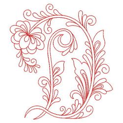 Redwork Flower Alphabets 04(Lg) machine embroidery designs