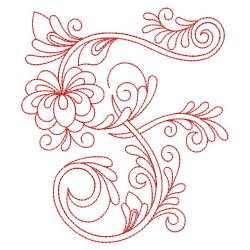 Redwork Flower Alphabets 06(Lg) machine embroidery designs