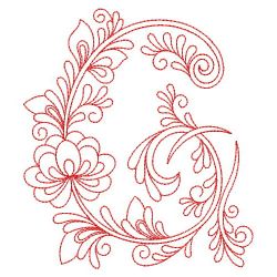 Redwork Flower Alphabets 07(Md) machine embroidery designs