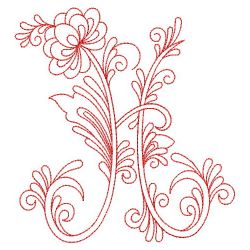 Redwork Flower Alphabets 08(Md)