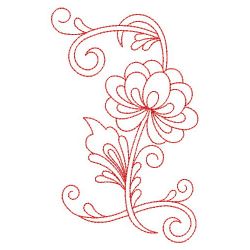 Redwork Flower Alphabets 09(Md)